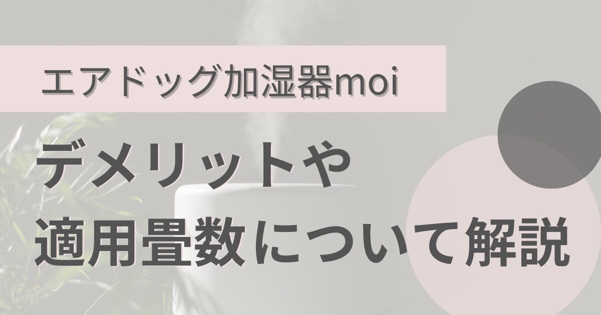 エアドッグ加湿器moiのデメリット口コミはあるのか、何畳に最適か解説